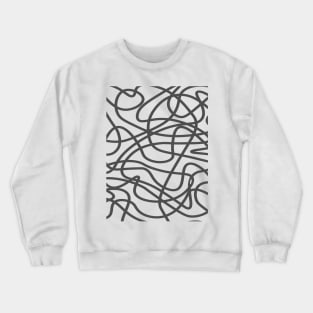 Grey random abstract doodle lines pattern design Crewneck Sweatshirt